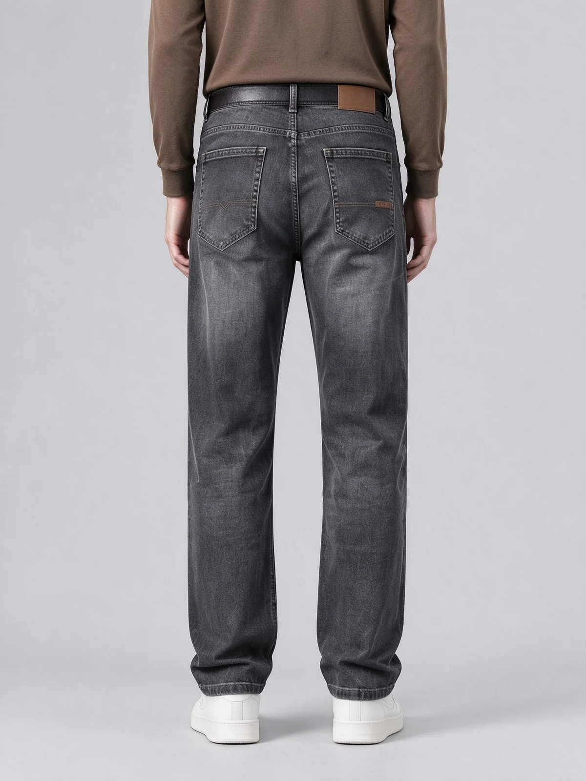 Men's smoke gray denim bib overalls — image 2