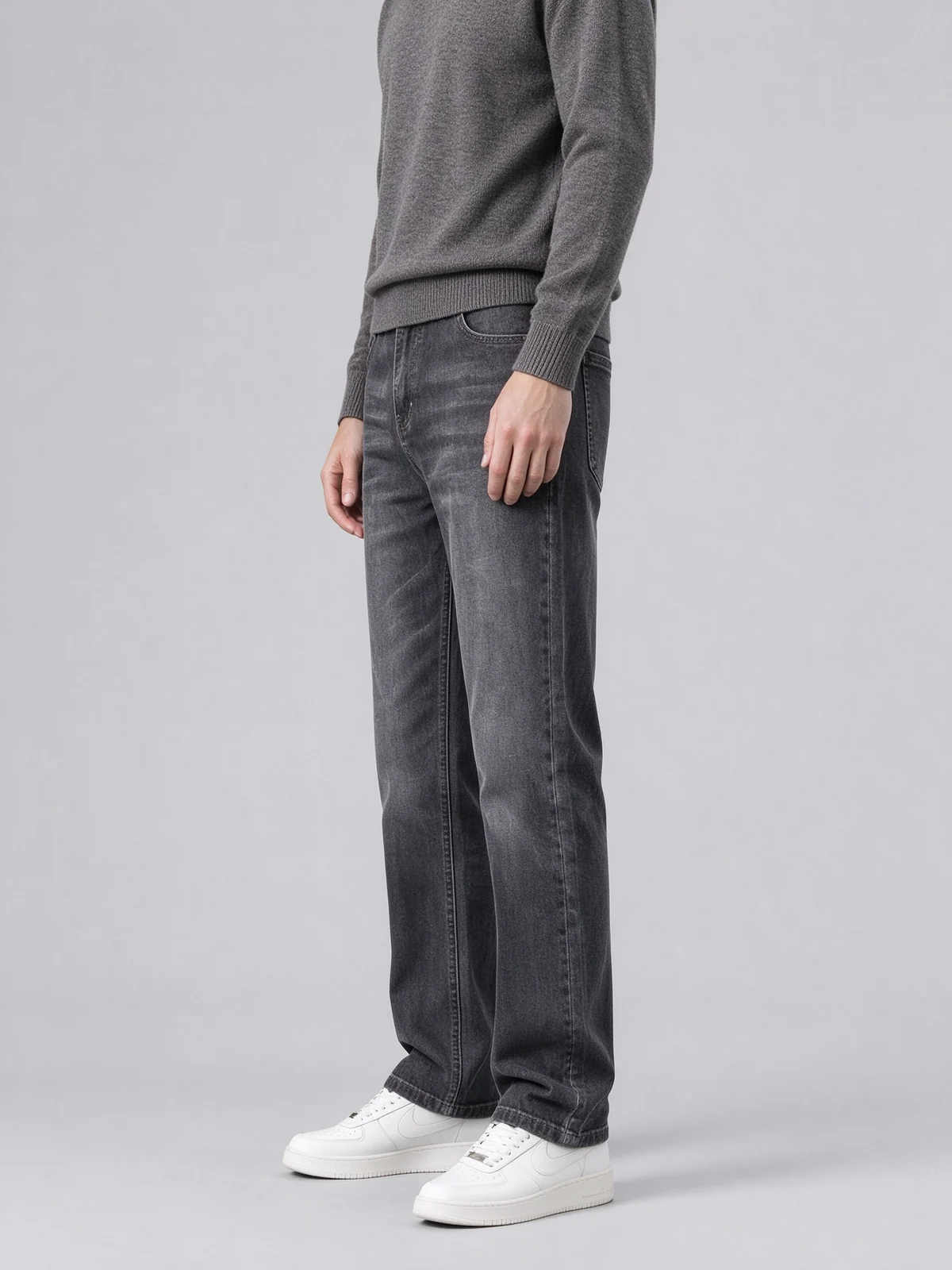 Men's smoke gray denim bib overalls — image 3