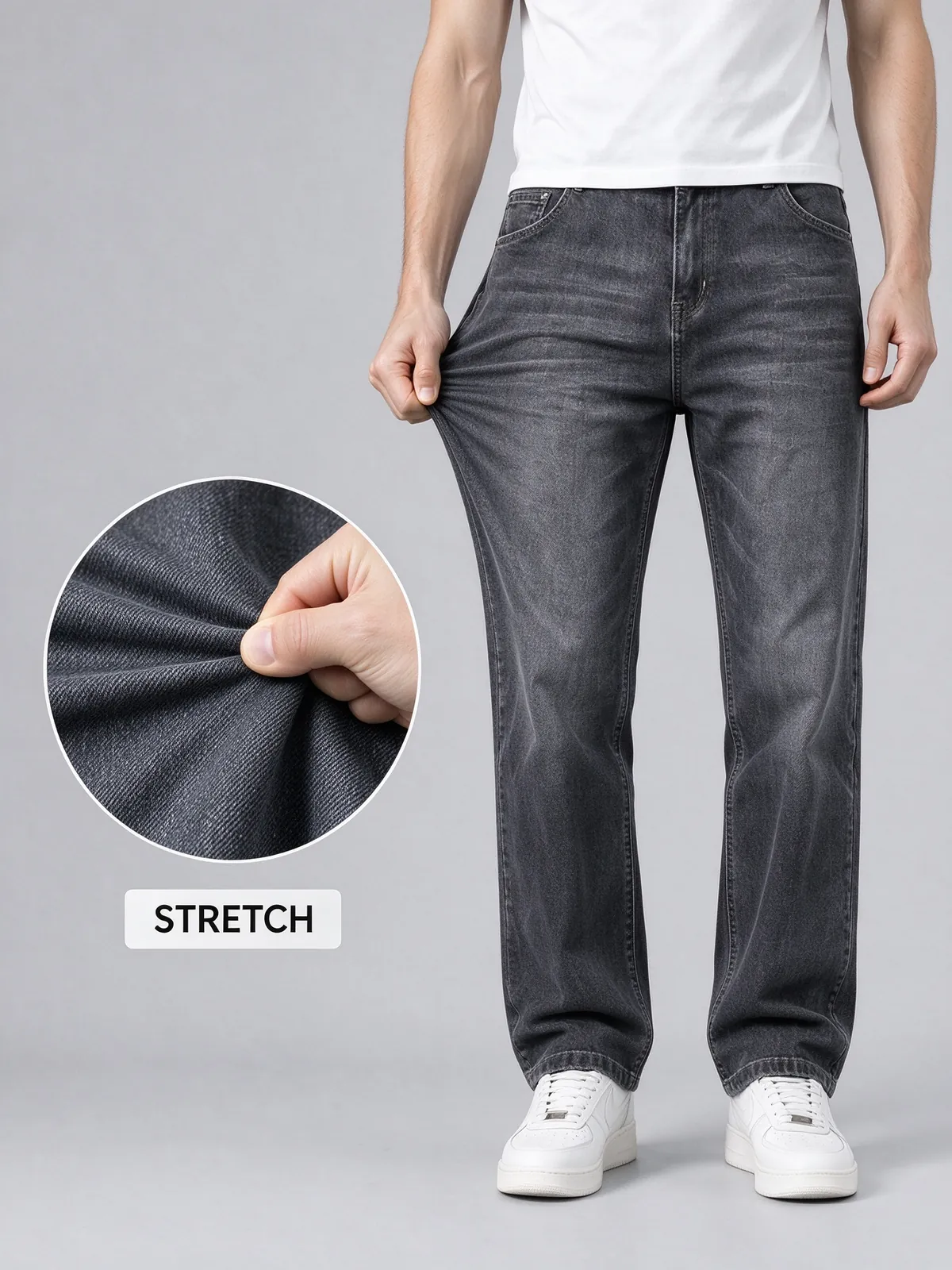 Men's smoke gray denim bib overalls — image 7
