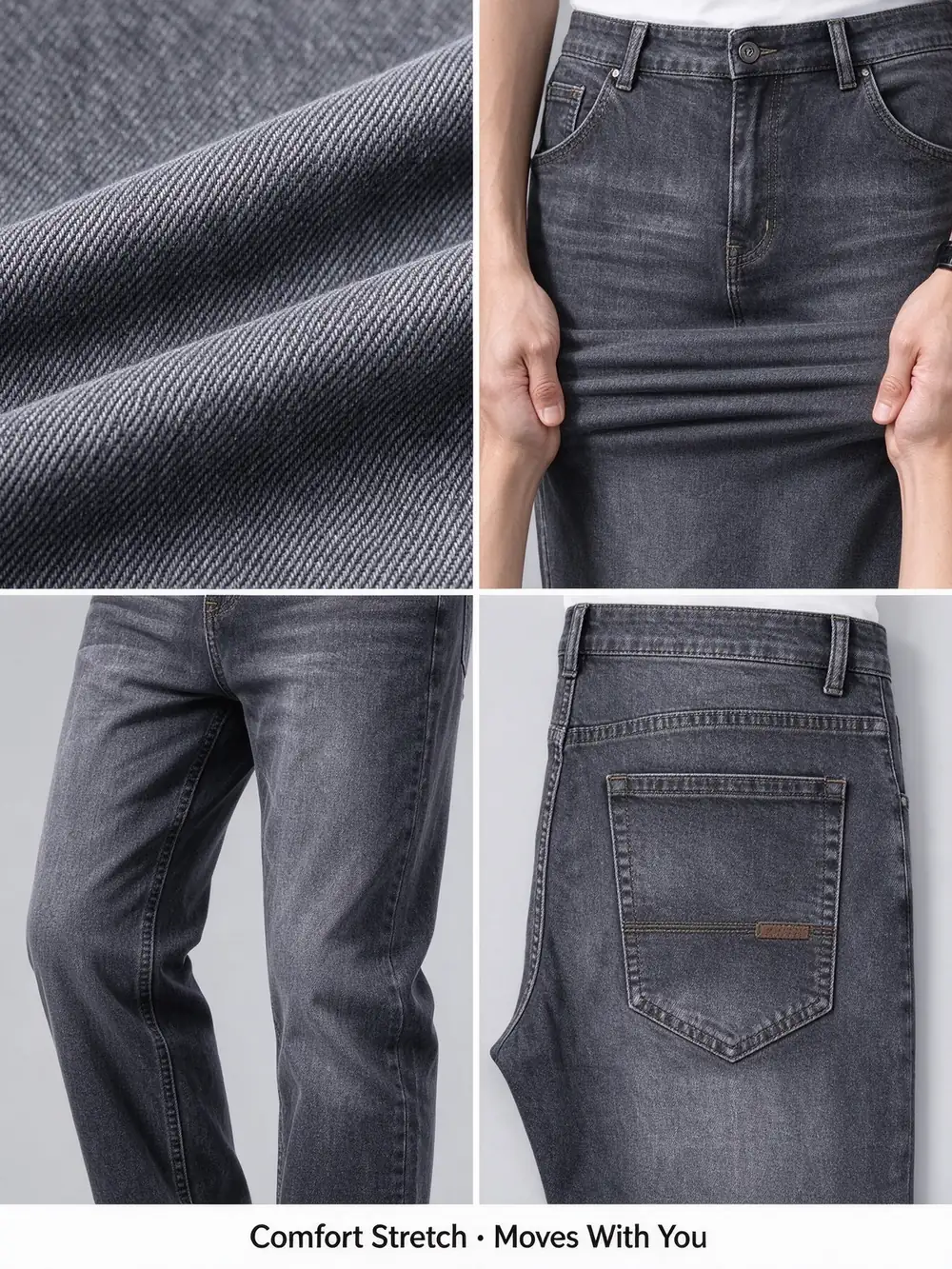 Men's smoke gray denim bib overalls — image 9