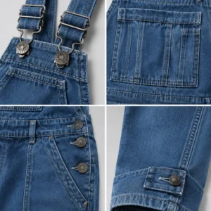 Men's light blue denim bib overalls — image 1