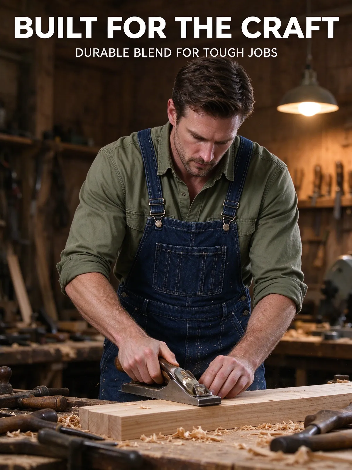 Men's dark blue denim bib overalls — image 5